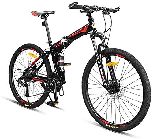 Folding Bike : KKKLLL Foldable Bicycle Mountain Bike Adult Male Speed Off-Road Double Shock Absorber 27 Speed 26 Inches