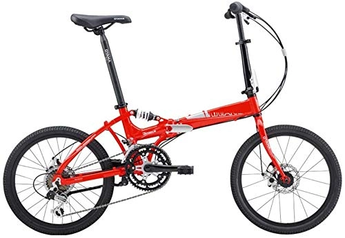 Folding Bike : KKKLLL Folding Bicycle Aluminum Alloy Double Disc Brake Shock Absorber Men and Women Bicycle 20 Inch 12 Speed