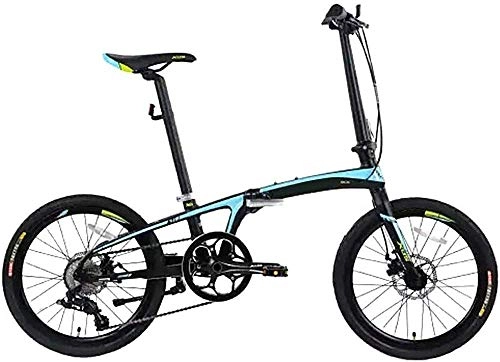 Folding Bike : KKKLLL Folding Bicycle Aluminum Frame Double Disc Brakes Shock Absorber Bicycle 8 Speed 20 Inches
