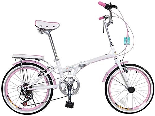 Folding Bike : KKKLLL Folding Bicycle Speed Men and Women Students Sports and Leisure Bicycle 7 Speed 20 Inch