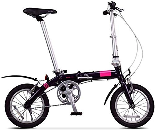 Folding Bike : KKKLLL Folding Bicycle Ultra Light Aluminum Alloy Adult Student Portable Driving Small Wheel Bicycle 14 Inch