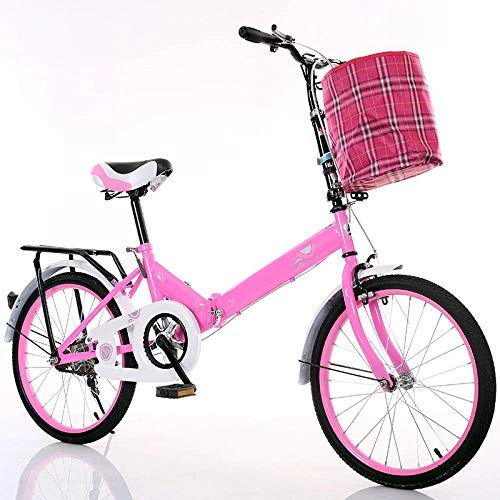 Folding Bike : KNFBOK bikes for adults moutain bike for foldable professional bicycle 20 inch men and women student car pedal bicycle pink