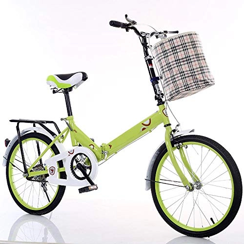 Folding Bike : KNFBOK cyclocross bike moutain bike for foldable professional bicycle 20 inch men and women student car pedal bicycle green