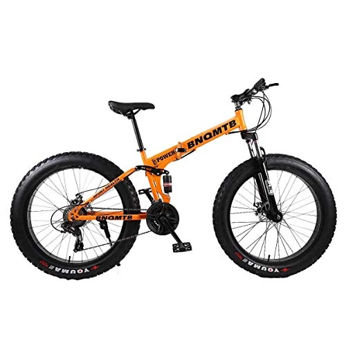 Folding Bike : KOSGK Folding Mountain Bike 26" Alloy Boy Bicycles 27 Speed Dual Suspension 4.0Inch Fat Tire Bicycle Can Cycling On Snow, Mountains, Roads, Beaches, Etc