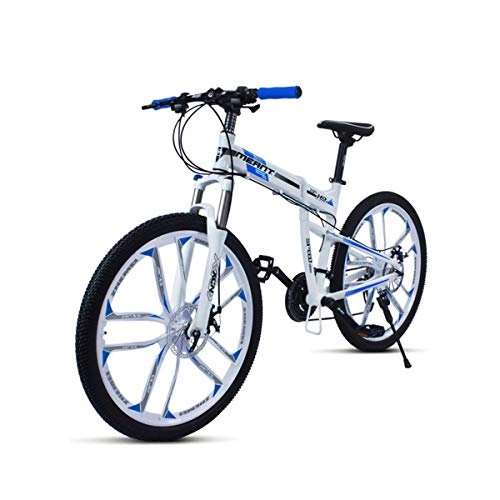 Folding Bike : KOSGK Mountain Bike BlackDeluxe Bicycles Blue 17" inch Aluminum alloy frame 27-speed rear derailleur and micro-shift rotational shifters stron, Blue