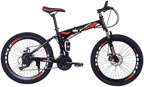 Folding Bike : KRXLL Mountain Folding Bike 26 Dual Disc Brakes Unisex Off Road Bicycle 24 Speed High Carbon Steel Double Shock Absorbing Bicycle For Easy Travel-C