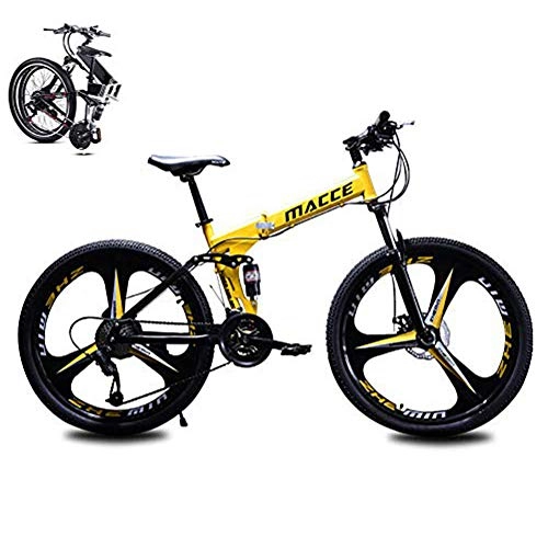 Folding Bike : KuaiKeSport Mountain Bike for Men Women, Portable Folding Bike for Adults Student, 26-Inch Folding Bike Lightweight Folding Speed Bicycle, Fold up Bike City Bike, Damping Bicycle, Yellow