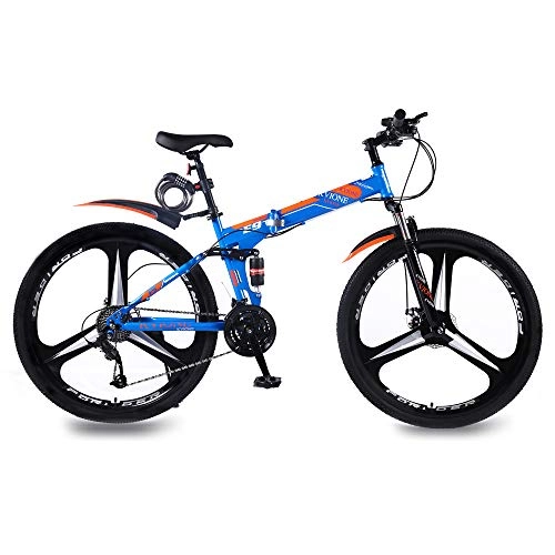 Folding Bike : KVIONE E9 27 Speed Mountain Bike for Men and Women 29 Inches MTB Mountain Bicycle High-carbon Steel with 27-speed Disc Brake Folding Bike