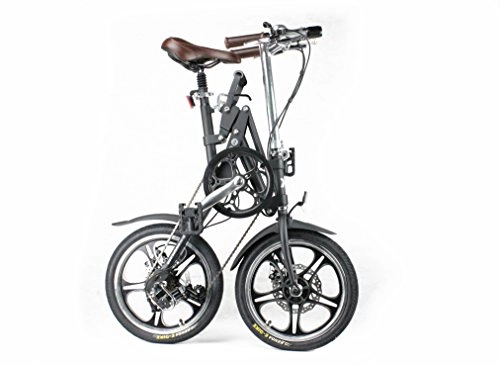 Folding Bike : Kwikfold NEW One-second fold cycling city folding bike bicycle alloy with Shimano 7 Gears 18 inch (Black 18)