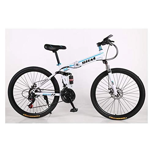 Folding Bike : KXDLR Mountain Folding Bike 21 Speed Bicycle 26 Inch Disc Brake City Bicycle, Fully Adjustable Suspension, Off-Road Bicycle