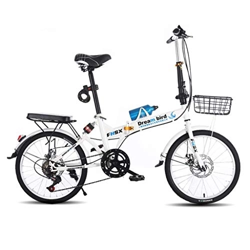 Folding Bike : L.BAN Bicycle Folding Bicycle 20 Inch Men And Women Disc Brakes Speed Bicycle Damping Adult Lightweight Bicycle (Color : RED, Size : 150 * 30 * 100CM)
