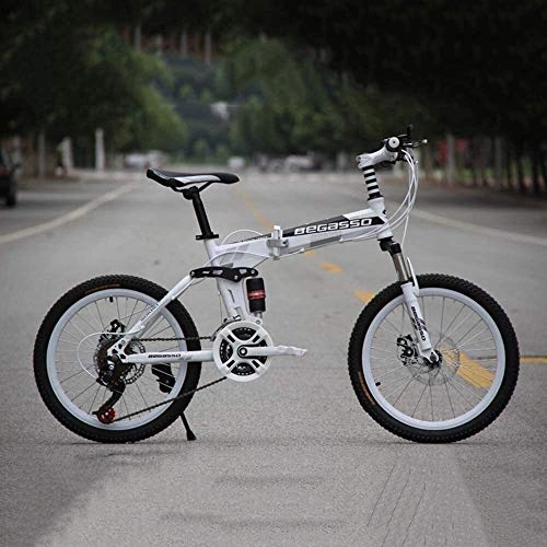 Folding Bike : LAMTON Folding Bike, Mountain Bicycle, 20 Inch 21 Speed Bike, Student Variable Speed Bike, Kids Bike, High-Carbon Steel Soft Tail Bike