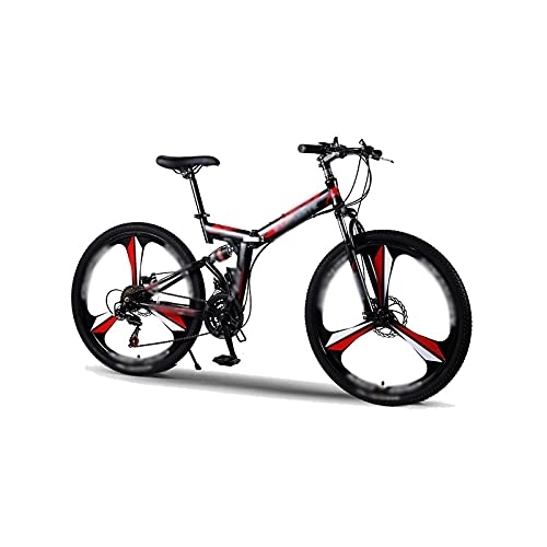 Folding Bike : LANAZU Adult Bike, Foldable Mountain Bike, Steel Variable Speed Bike, Dual Disc Brakes, for Off-road, Adventure