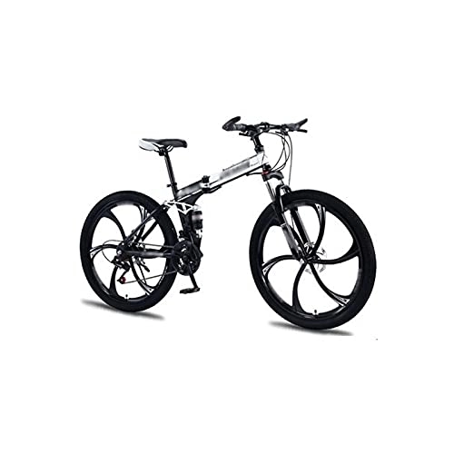 Folding Bike : LANAZU Adult Variable Speed Bicycle, Folding Mountain Bike, 27-speed Dual Shock Absorption, Suitable for Traveling