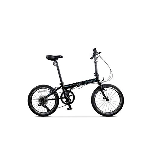 Folding Bike : LANSHAN DAHON KBC083 P8 Folding Bicycle Classic 20 Inch Speed Ultra Light Adult Men And Women Bicycle (Color : Black)