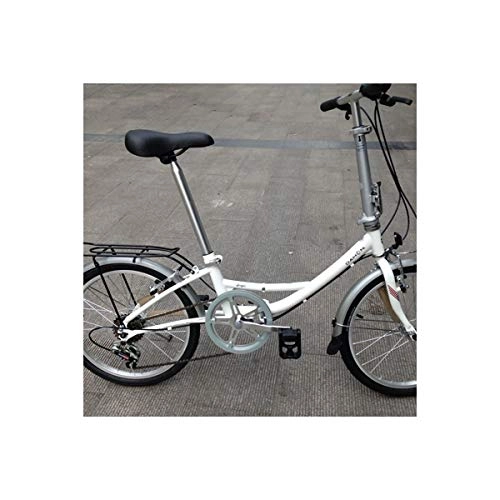 Folding Bike : LANSHAN DAHON URT060 Folding Bicycle 20 Inch 6 Shifting (Color : White)