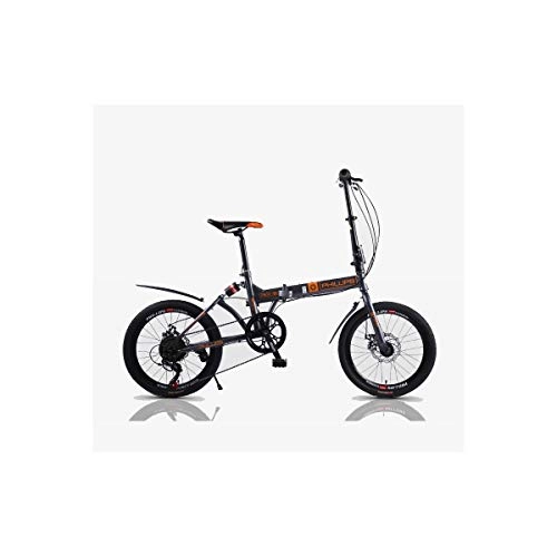 Folding Bike : LANSHAN Folding Bicycle Adult Men And Women Variable Speed Ultra Light Portable Small Bicycle 20 Inch Suspension Shifting (matting Gray) (Color : Matting)