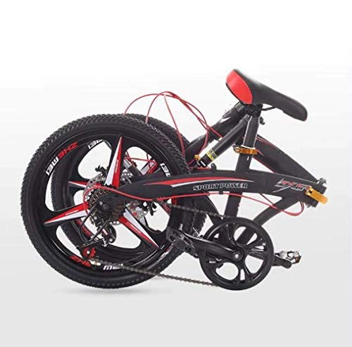 Folding Bike : LCYFBE men's folding bike 20 inch mountain bike / city bike / folding bike / folding bike / city bike / folding bike unisex, men, women / light aluminum, 7-speed, quick-fold system 18 kg