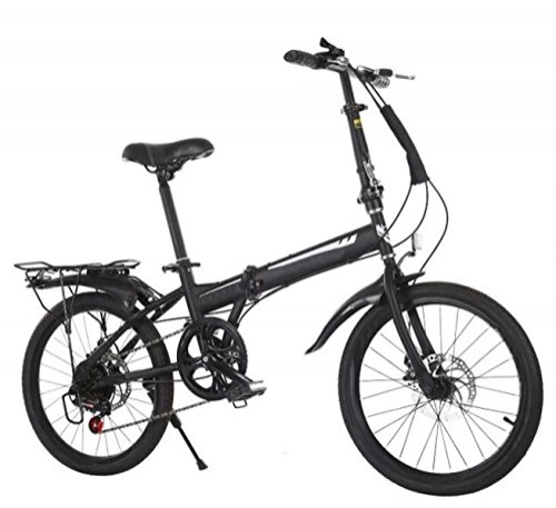 Folding Bike : Leisure Bicycles 20-Inch Shift Folding Bike Adult Corporate Gift Car Biking Cross Country Bike, Black-20in
