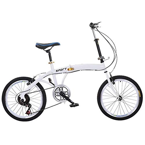 Folding Bike : lHishop Folding Bicycle Lightweight Bicycle For Adults 6-speed Drivetrain Front And Rear Fenders Ideal For City Driving And Commuting 20-inch Wheels