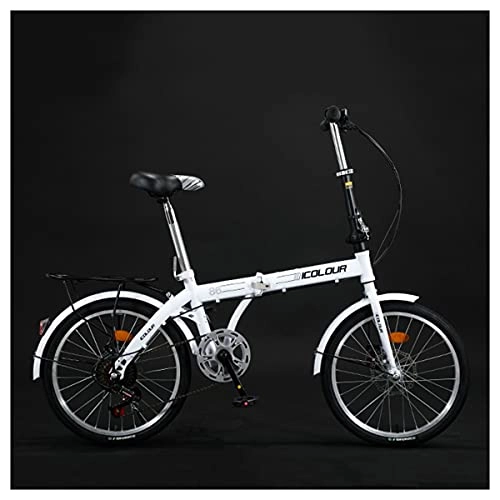 Folding Bike : LHQ-HQ 20 Inch Lightweight Foldable Bike 7-Speed Folding Bicycles Dual Disc Brakes Commuters Bikes for Adults Students Urban City Bike, C