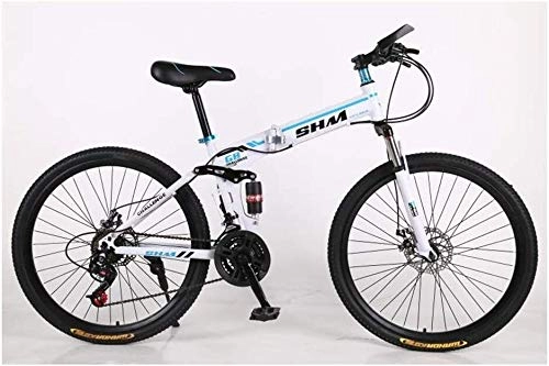 Folding Bike : LHQ-HQ Outdoor sports Mountain Folding Bike 21 Speed Bicycle 26 Inch Disc Brake City Bicycle, Fully Adjustable Suspension, OffRoad Bicycle Outdoor sports Mountain Bike