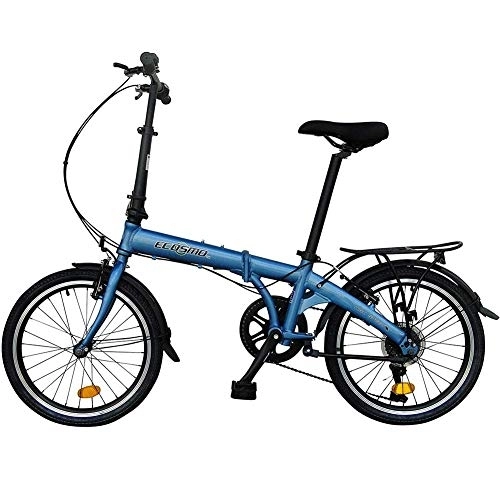 Folding Bike : LHSUNTA 20" Lightweight Alloy Folding City Bicycle Bike, 13kg Blue 20inch