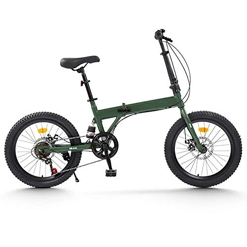 Folding Bike : LHSUNTA Foldable Mountain Bikes, 20" Road Bike, Ultra-light Fat Tire Alloy Frame Lightweight Bicycle, Unisex A 20 Inch