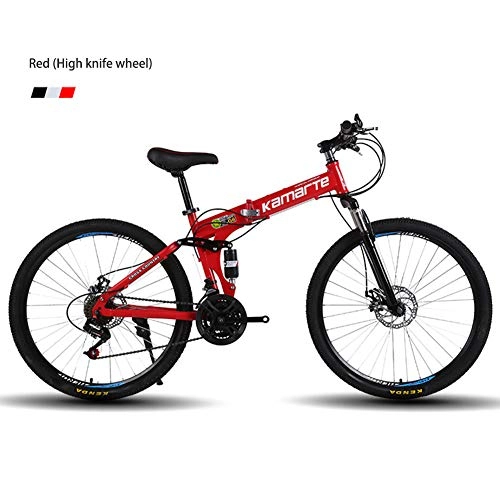 Folding Bike : LHY Mountain Bike, Road Bicycles, Double Disc Brake, High Carbon Steel Frame, Road Bicycle Racing, Men's And Women, 26 And 24 Inch, 6, 24 inch21 speed