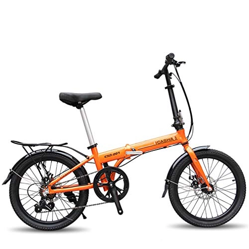 Folding Bike : LHY RIDING 20 Inch Folding Bicycle Mini Boys And Girls Speed Bicycle Aluminum Folding Bike Mountain Bike Suitable For Height Between 150-180cm, Yellow, 20inches