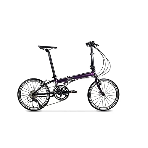 Folding Bike : LIANAIzxc Bikes Folding Bicycle Dahon Bike Chrome Molybdenum Steel Frame 20 Inches Base (Color : Purple)