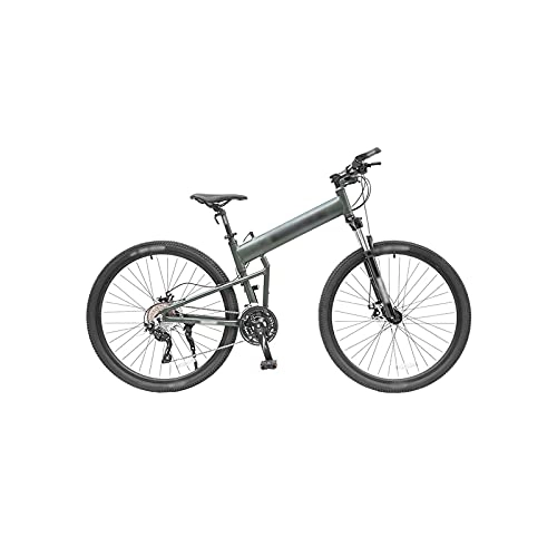 Folding Bike : Liangsujian Aluminum Alloy Folding Mountain Bike 29" 30Speed Adult Off Road Oil Pressure Disc Brake Cycling For Men And Women (Color : Green)
