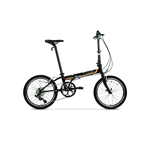 Folding Bike : Liangsujian Bicycle, Folding Bicycle 8-Speed Chrome Molybdenum Steel Frame Easy Carry City Commuting Outdoor Sport (Color : Black)