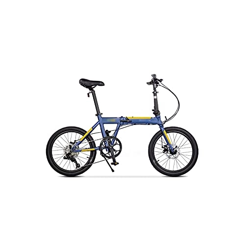 Folding Bike : Liangsujian Folding Bicycle Aluminum Alloy Frame Disc Brake 9-Speed Super Light Carrying City Commuter Cycing (Color : Blue)