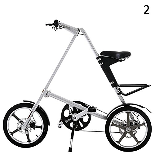 Folding Bike : Light Aluminum Alloy Folding Bike Load 16'' Rubber Tire Personality Bicycle (white)