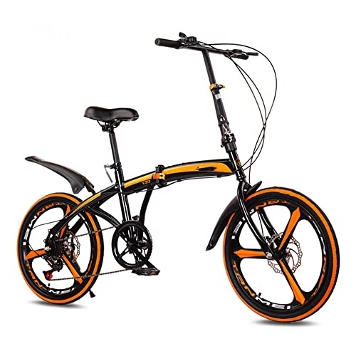Folding Bike : Lightweight Aluminum Steel Frame Folding Bike for Adults, Women, Men, Easy Folding 20 Inch Wheels Fold Bikes City Bicycle with Disc Brakes, Adjustable Height