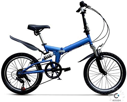 Folding Bike : Lightweight Folding Bike Portable Foldable Bicycle 20-Inch Wheels with Featuring Front and Rear Fenders and 6-Speed Drivetrain for City Riding Commuting and Walking to Work-20_B