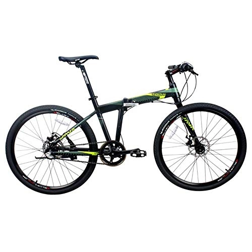 Folding Bike : Lightweight Mountain Folding Bicycle, 26" Aluminum Alloy Frame Double Disc Brakes Three Shifting System Bicycle Unisex Quick Folding Travel Convenience