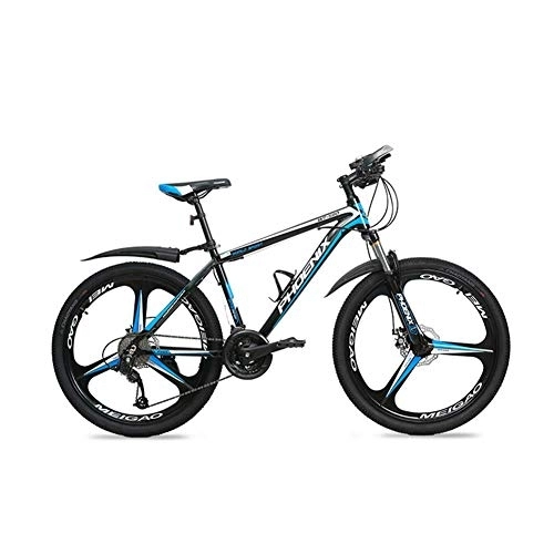 Folding Bike : Lightweight Mountain Folding Bike, 26" Fully Suspended Double Disc Brake Bicycle with Front And Rear Fenders 27 Speed Aluminum Alloy Frame Unisex Off Road Bicycle