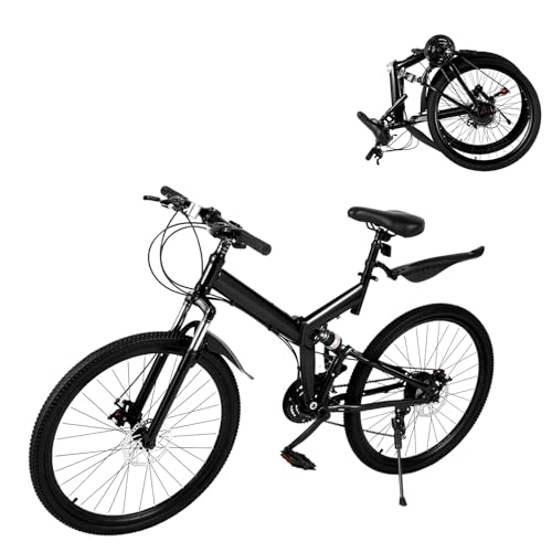 Folding Bike : Lilyeriy Folding Bike, 20" Carbon Steel Mountainbike 7-Speed Shifter Bike Adult City Bicycle Double v-Brake