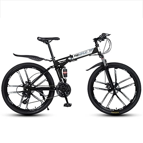 Folding Bike : LiRuiPengBJ Children's bicycle 26 Inch Folding Mountain Bike 27 Speed Mountain Bicycle Full Suspension Dual Disc Brake City Bikes for Men and Women (Color : Style4, Size : 26inch24 speed)