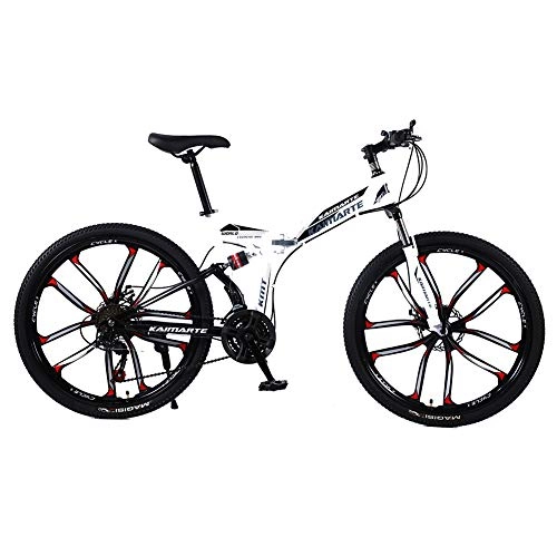 Folding Bike : LIU 24 / 26 Inch 21 / 24 / 27 Speed Bicycle Front And Rear Shock Absorber Mountain Bike Cross Country Bicycle Student BMX, 24inch, 24speed