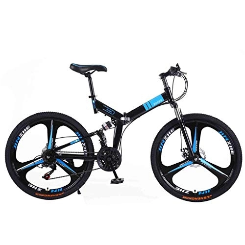 Folding Bike : LIUCHUNYANSH Off-road Bike Bicycle Mountain Bike Adult MTB Foldable Road Bicycles For Men And Women 24In Wheels Adjustable Speed Double Disc Brake (Color : Black-A, Size : 30 Speed)