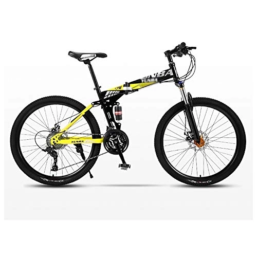 Folding Bike : LIUCHUNYANSH Off-road Bike Mountain Bike Folding Bicycle Road Men's MTB Bikes 24 Speed Bikes Wheels For Adult Womens (Color : Yellow, Size : 26in)