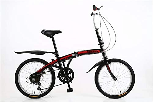 Folding Bike : LIXUE Folding Bicycle Adult Folding Bicycle 20 Inch Carbon Steel Alloy Wheel Bicycle, Suitable for Men And Women, Travel and Fun, Red