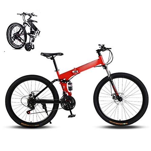 Folding Bike : LJYY 24in Folding Mountain Trail Bike, 27 Speed Folding MTB for Adults Student, Lightweight Folding Damping Bicycle Fat Tires Bike for Boys Girls Women, Folding Outroad Bicycles
