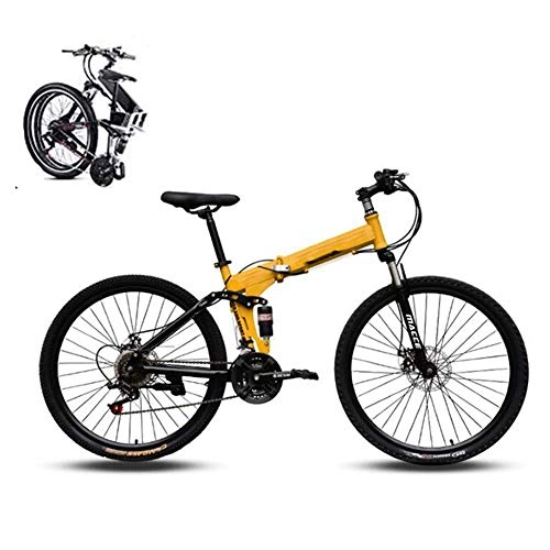 Folding Bike : LJYY Mountain Trail Bike for Men Women, Portable Folding Bike for Adults Student, 21 Speed 26-Inches Wheels Dual Disc Brake Folding Bike Bicycle, Fold up Bike City Bike, MTB Damping Bicycle