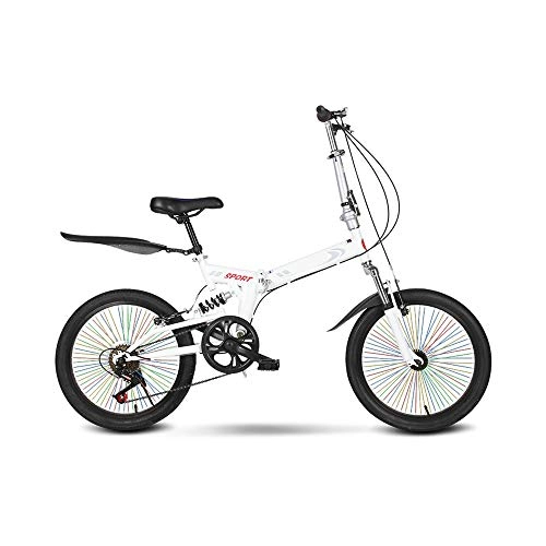 Folding Bike : LLCC Compact Bike Foldable 6-speed Light Bicycle for Adult, 20 Inch Portable Mountain Bike City Bicycle