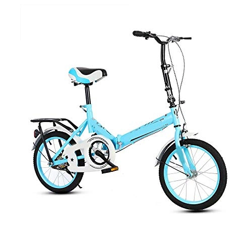 Folding Bike : LLCC Compact Bike Folding Bike, 20 Inch Lightweight Bike for Adult Kids and Students (Color : Blue