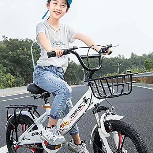 Folding Bike : LLF Folding Bike, Foldable Bicycle for Adult Student, Ultra-Light Portable Women's City Mountain Cycling for Outdoor Sports(Size:16inch, Color:White)